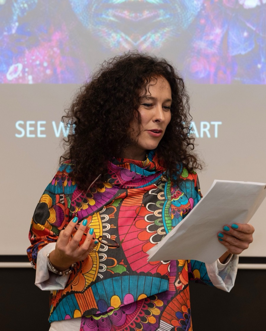 Andrea speaking at the See With Your Heart workshop